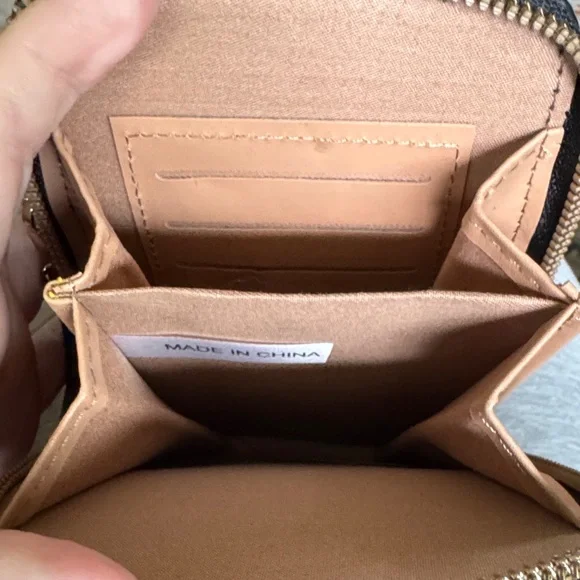 Le Miel Black Vegan Leather Crossbody Bag - Picture 6 of 8